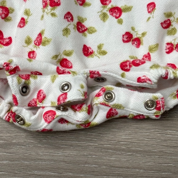 POLO RALPH LAUREN Baby Girl Toddle STRAWBERRY ROMPER One Piece Cotton Sz 18M - Picture 8 of 13